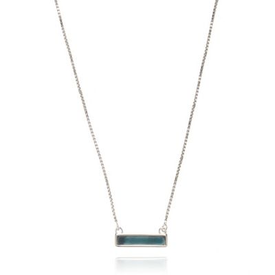 Sterling silver turquoise bar necklace
